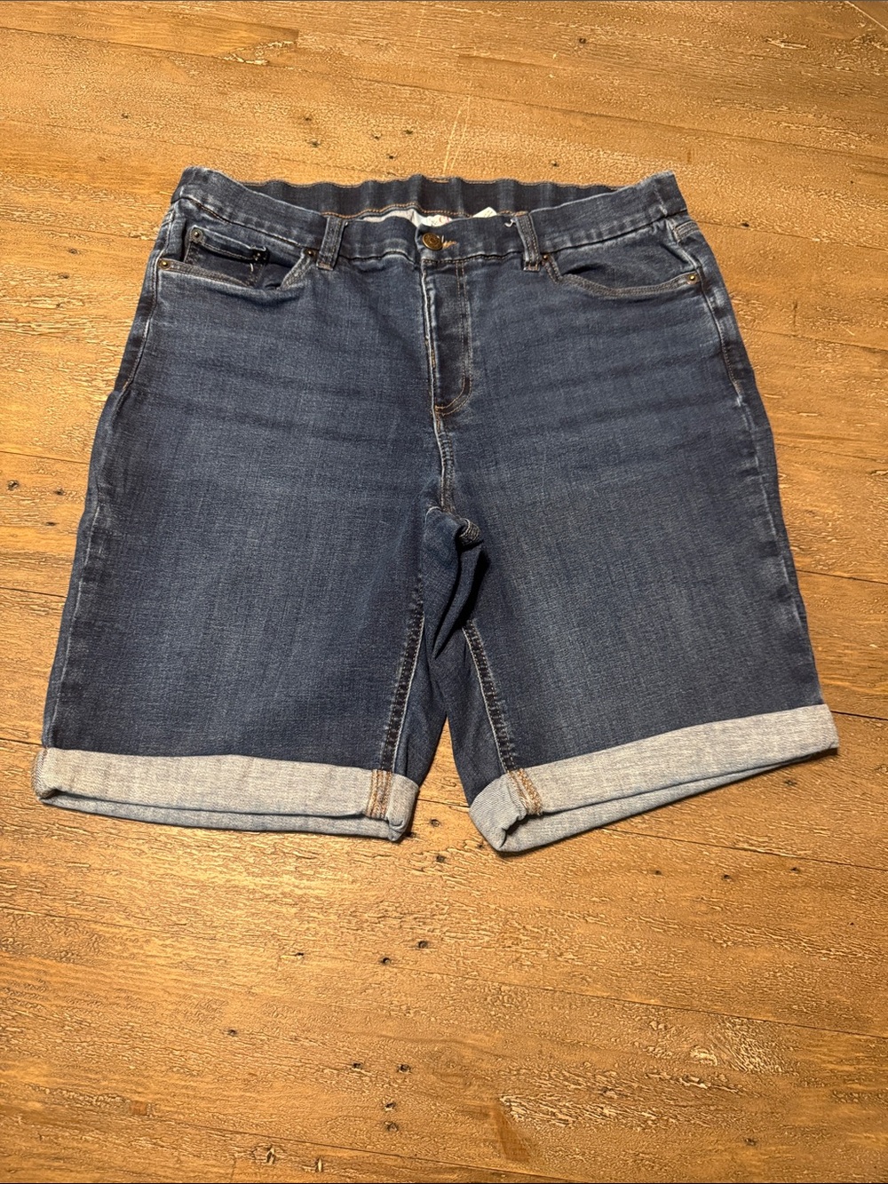 Denim & Co Denim Bermuda Shorts, Size 16P